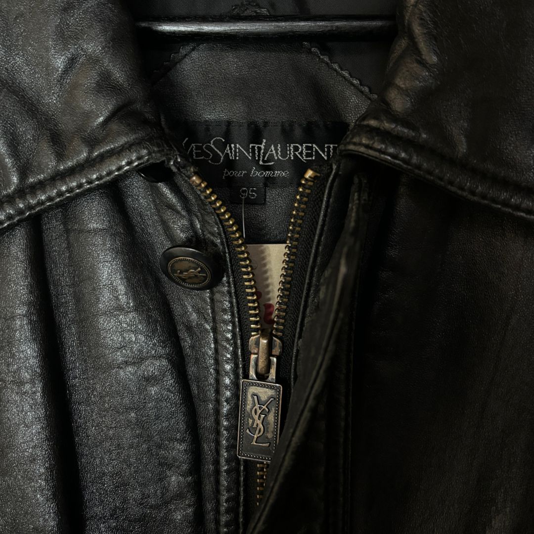 Yves Saint Laurent black leather jacket S/M