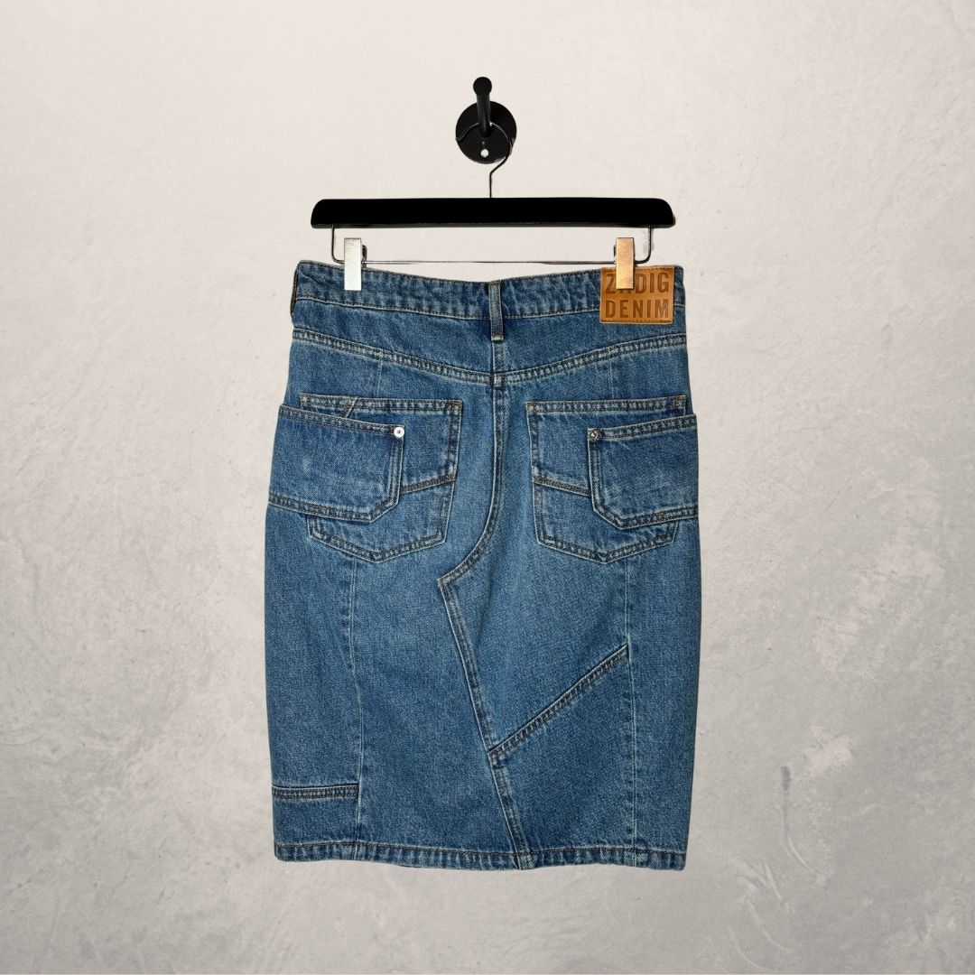 Zadig & Voltaire mid blue denim skirt 36
