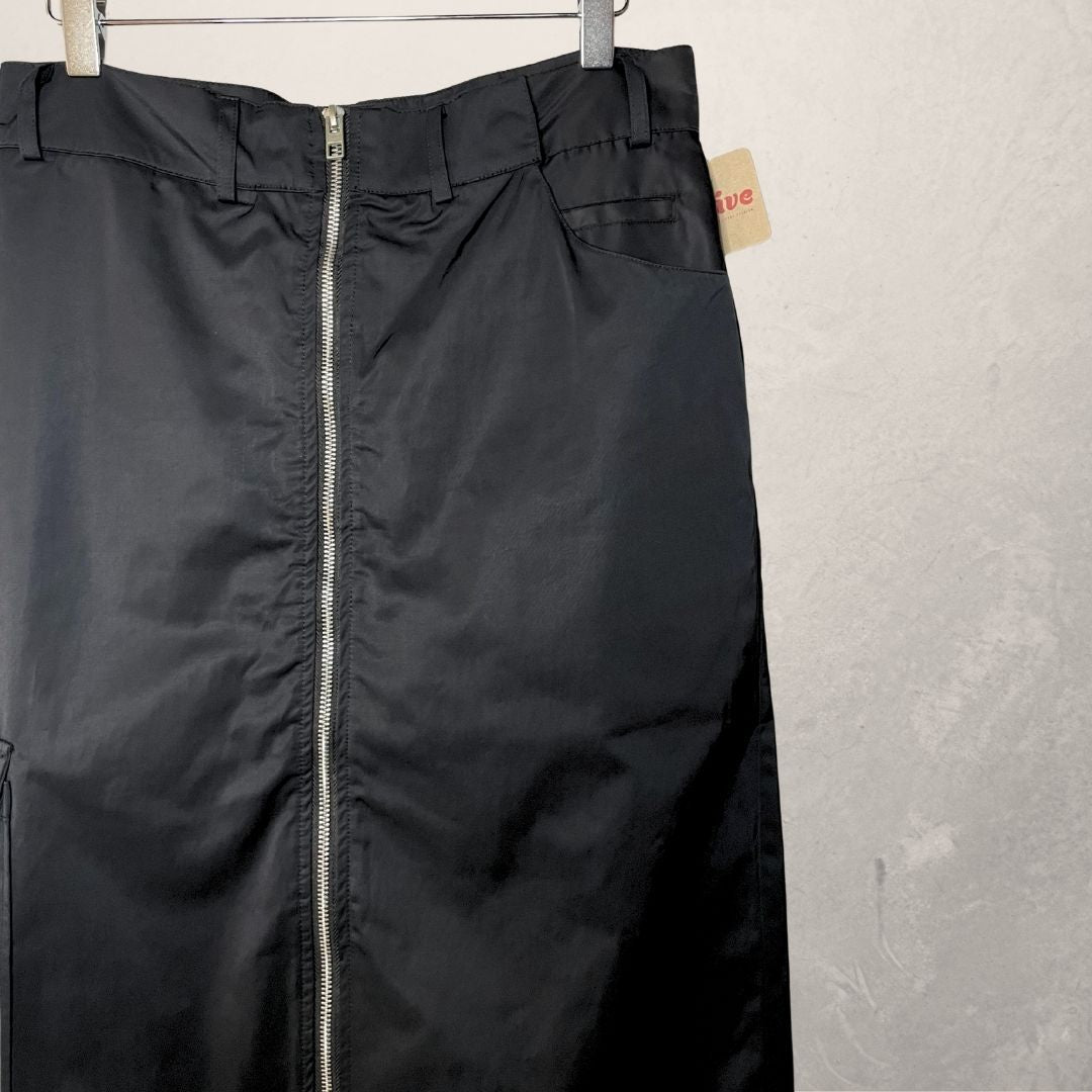 Zara black nylon skirt S