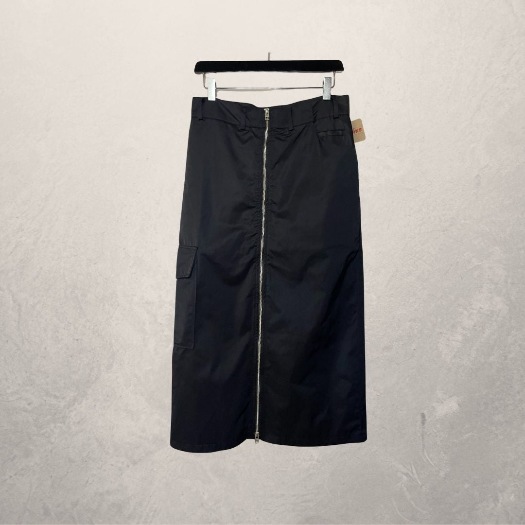 Zara black nylon skirt S