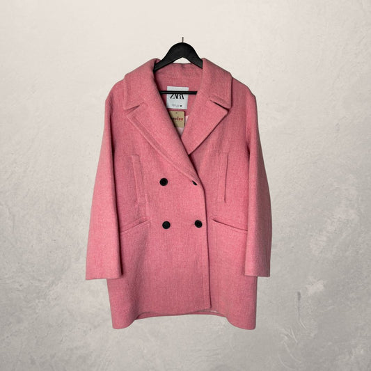 Zara pink midi coat S/M