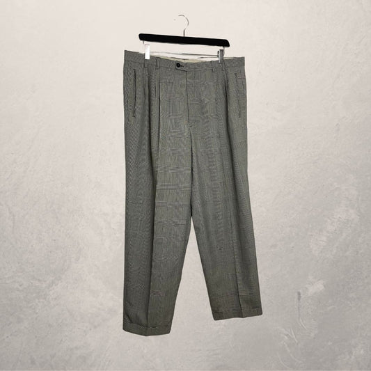 VINTAGE grey gingham trousers SIZE XL