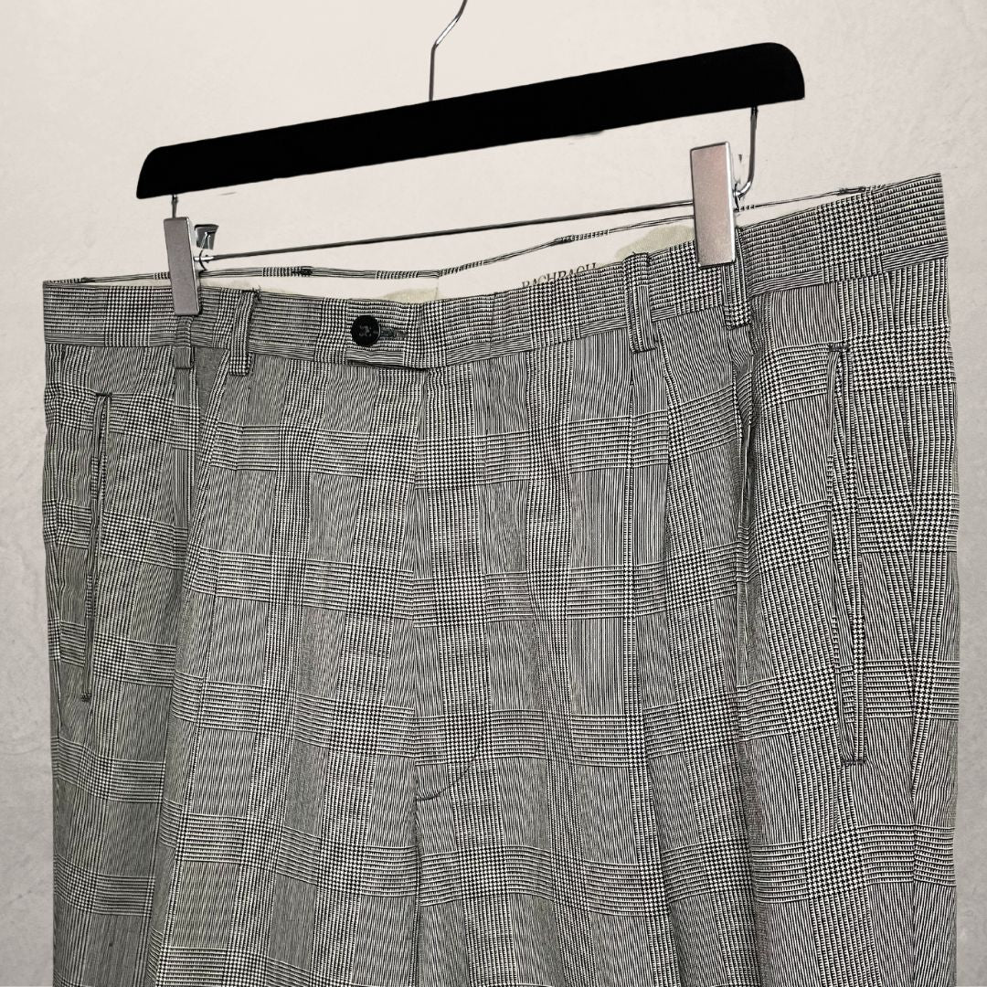 VINTAGE grey gingham trousers SIZE XL