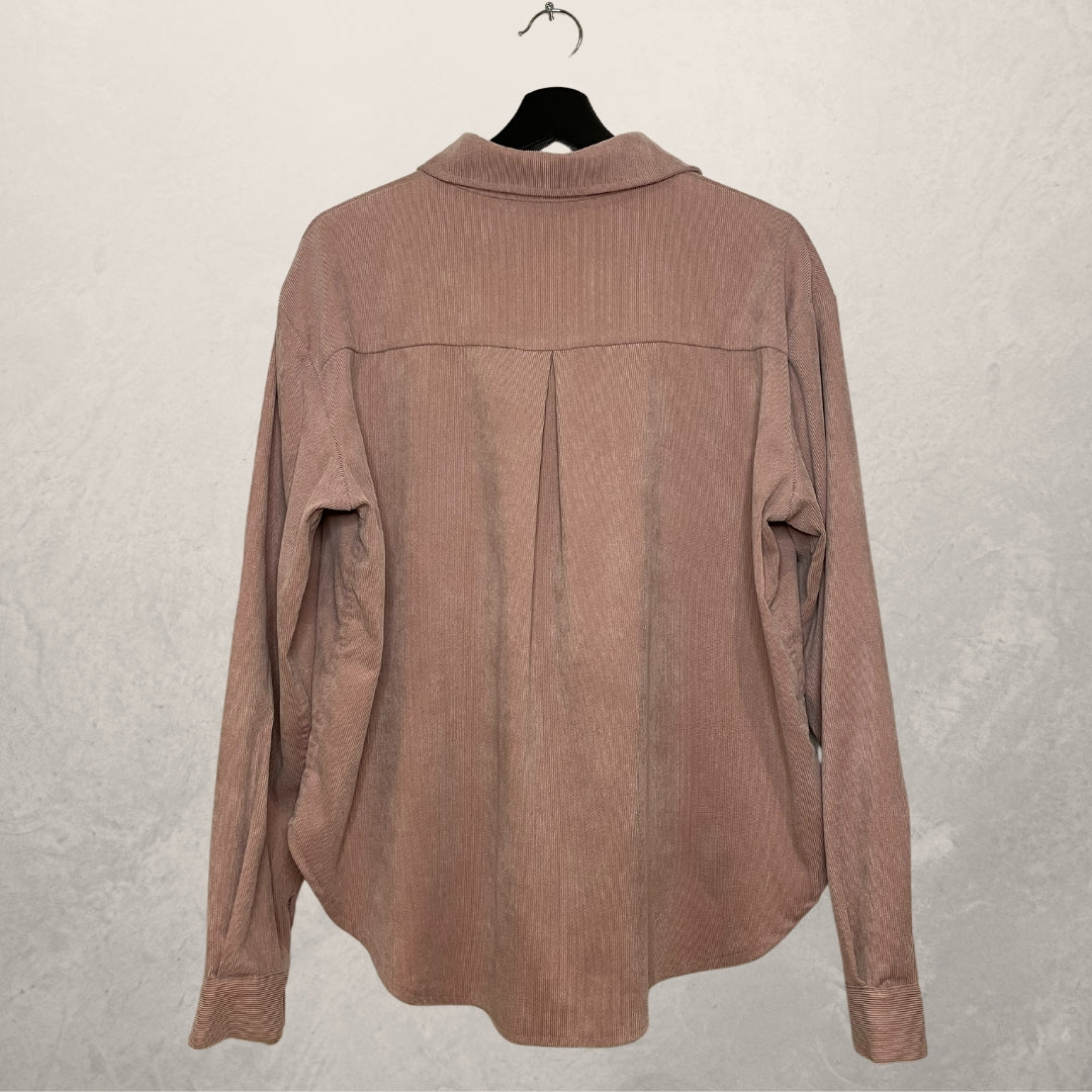 AMBIKA zachtroze corduroy overhemd MAAT MEDIUM