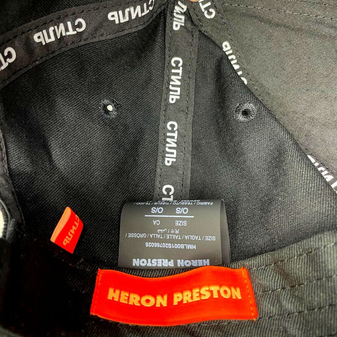 HERON PRESTON black and yellow cap SIZE SMALL