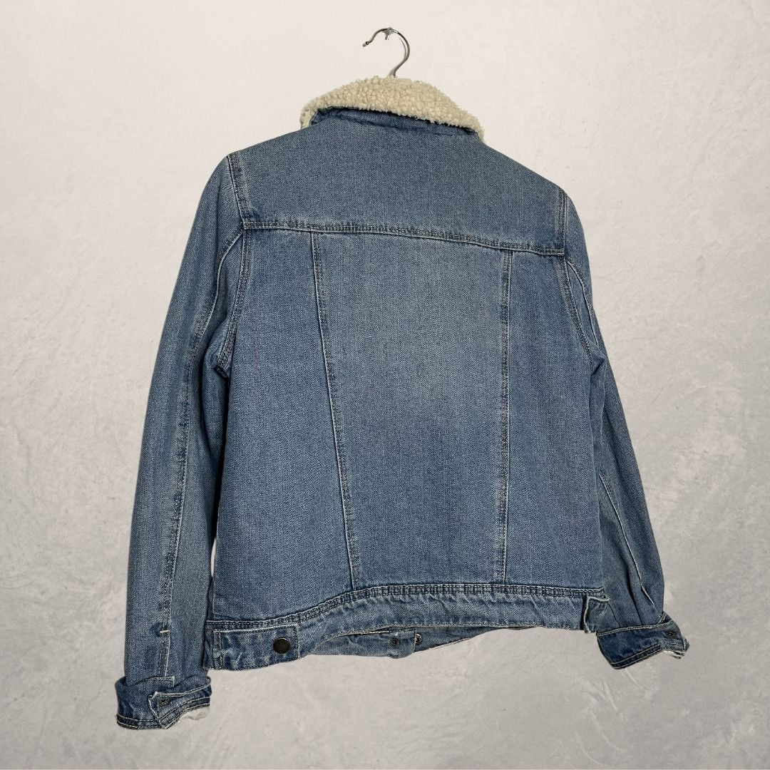 COTTON ON denim teddy jacket SIZE MEDIUM