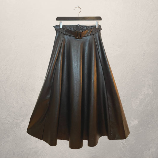 PESCARA black long pleather skirt SIZE SMALL