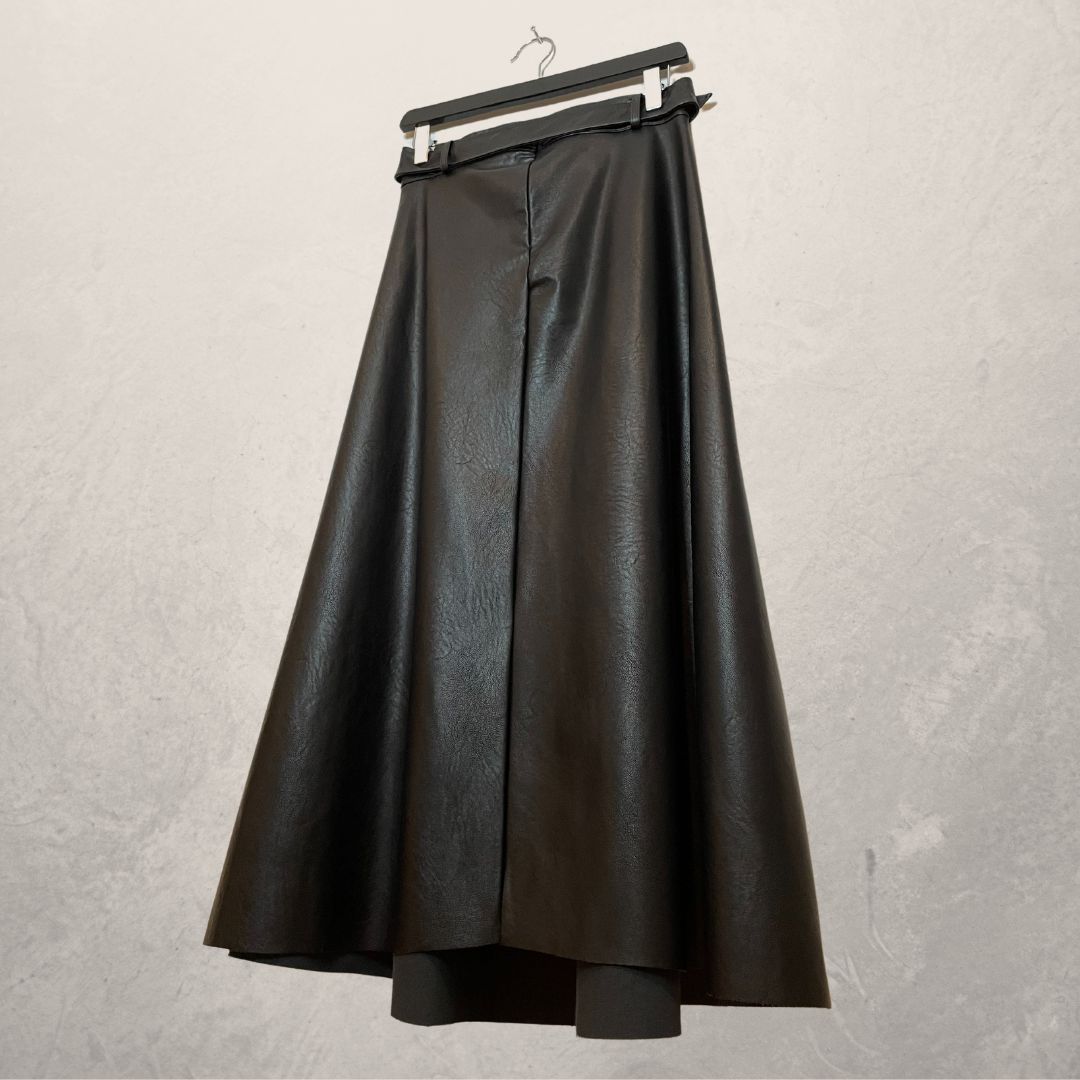 PESCARA black long pleather skirt SIZE SMALL