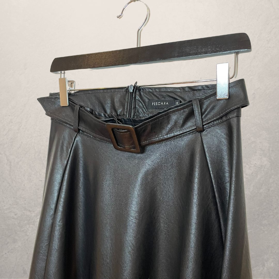 PESCARA black long pleather skirt SIZE SMALL