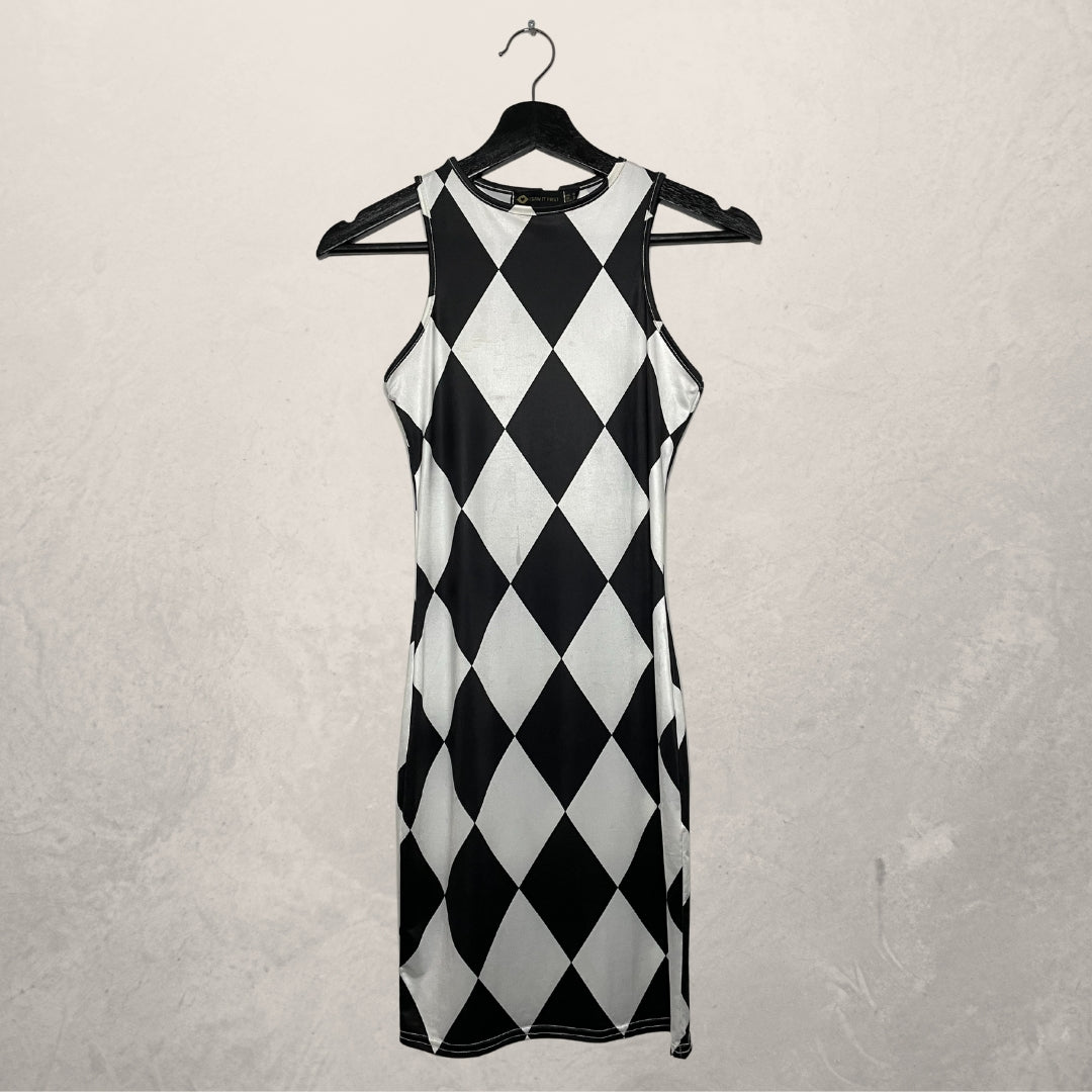 I SAW IT FIRST black and white checkered dress SIZE SMALL