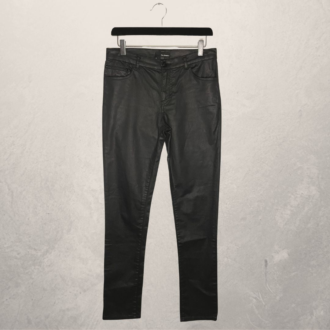 THE KOOPLES black mid waist tapered pants SIZE 28