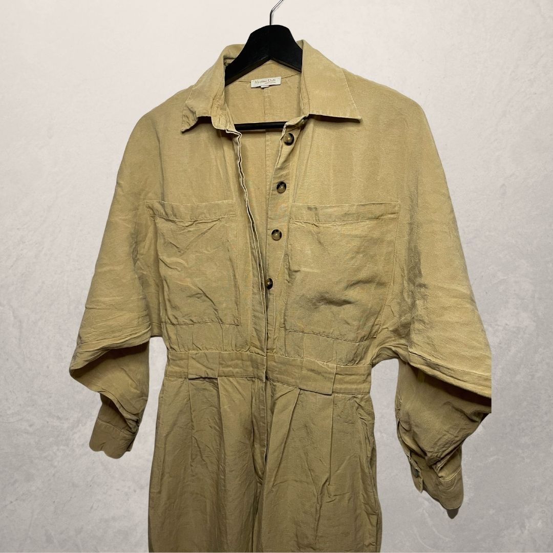 MASSIMO DUTTI tan cargo jumpsuit SIZE SMALL