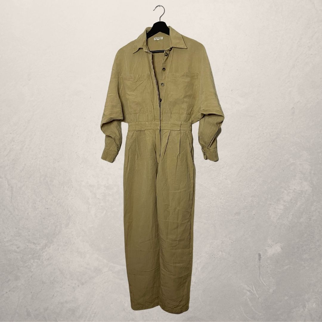 MASSIMO DUTTI tan cargo jumpsuit SIZE SMALL