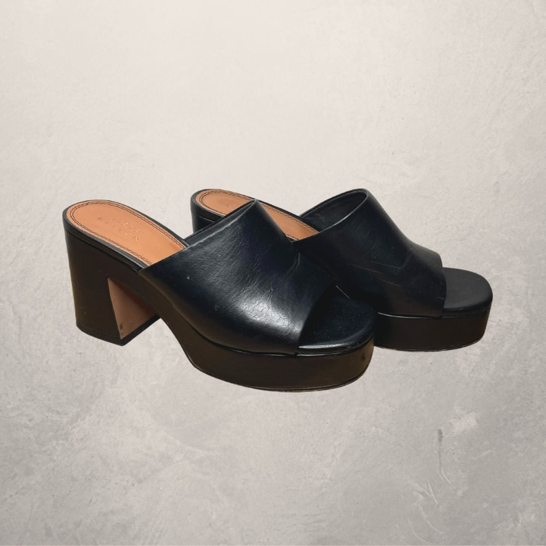 ASOS black chunky classic mules SIZE 38