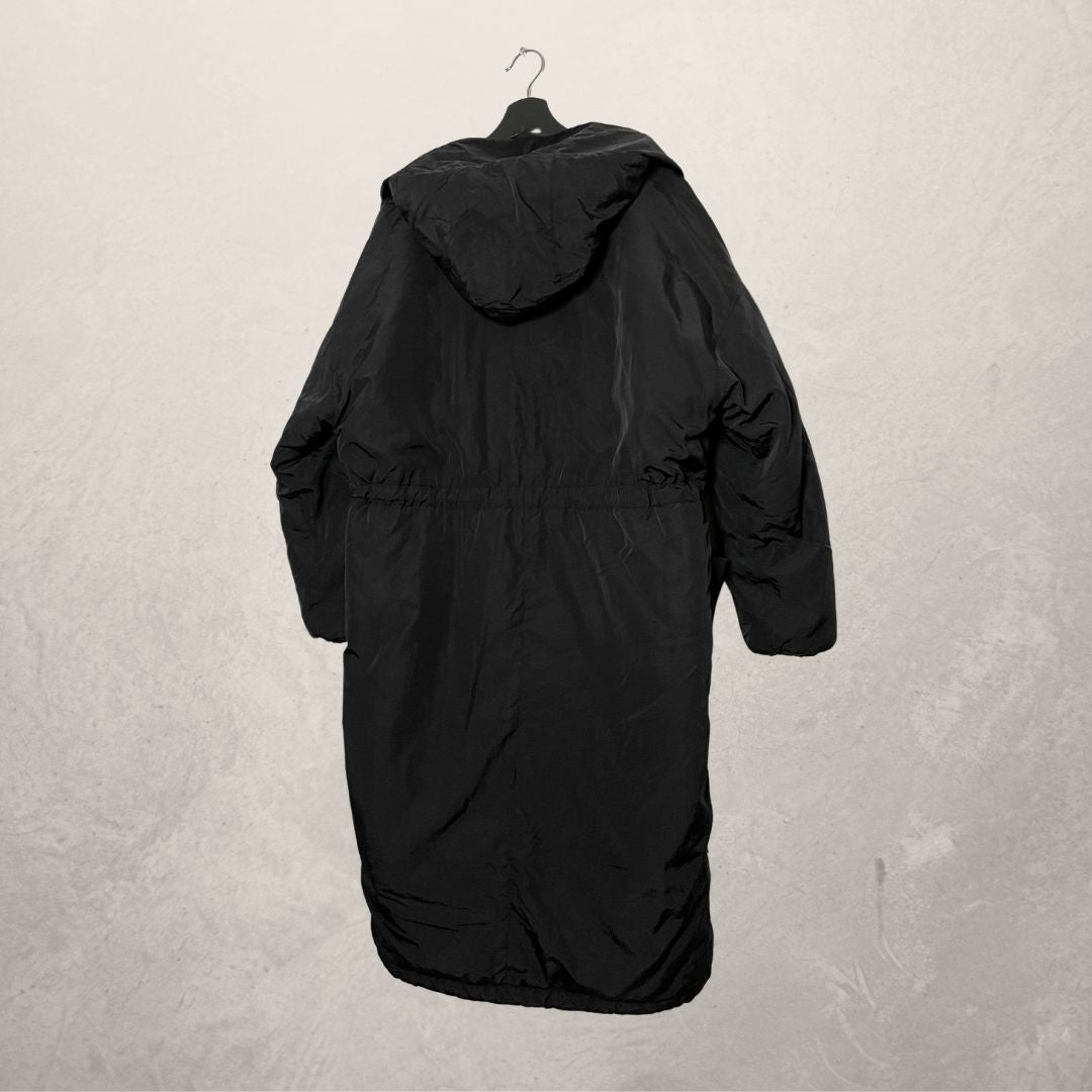 ZARA zwart gewatteerd polyester jack OVERSIZED