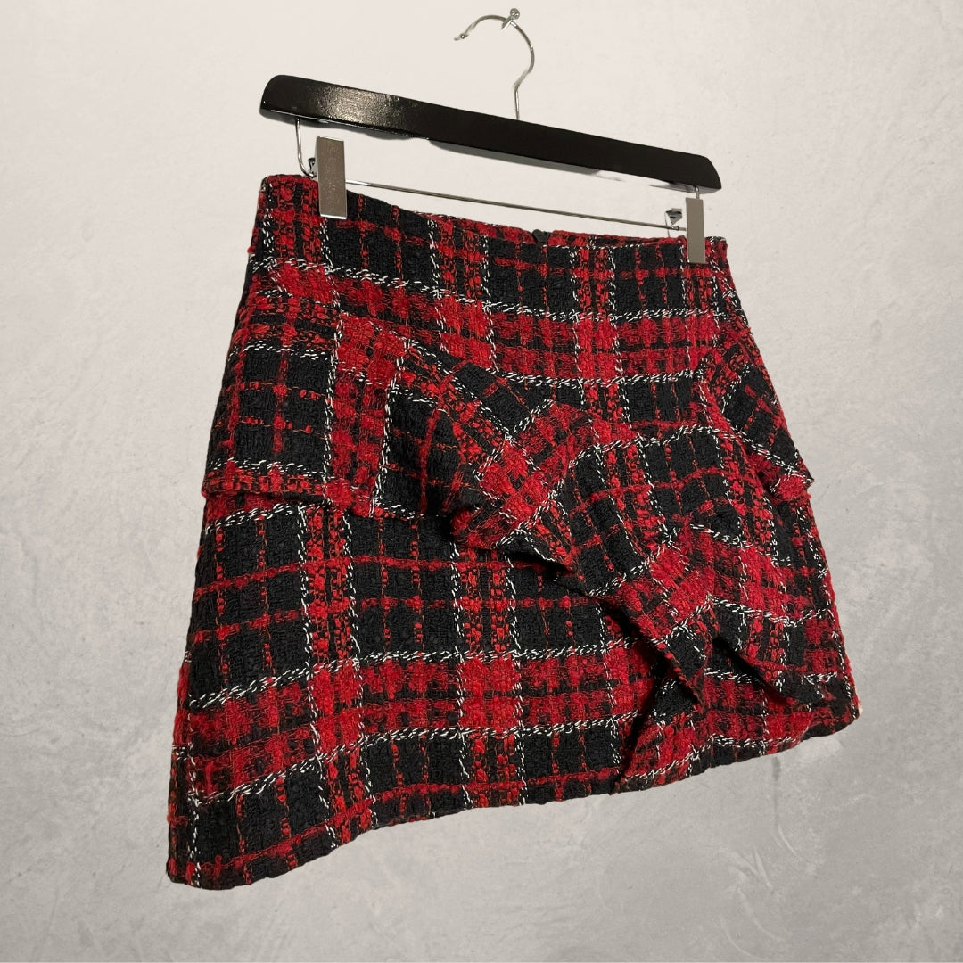 Zara red check skirt Clearance