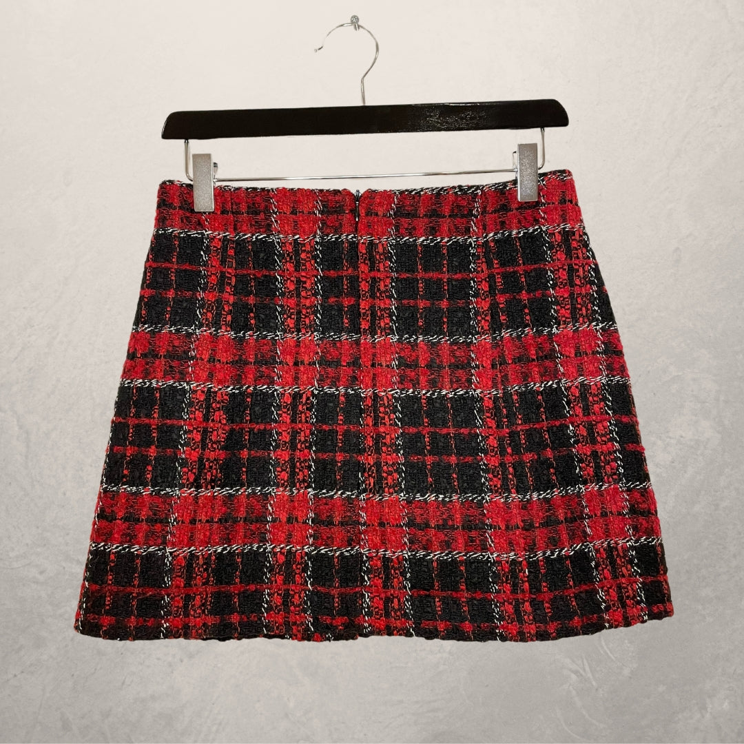 Zara red check skirt Clearance