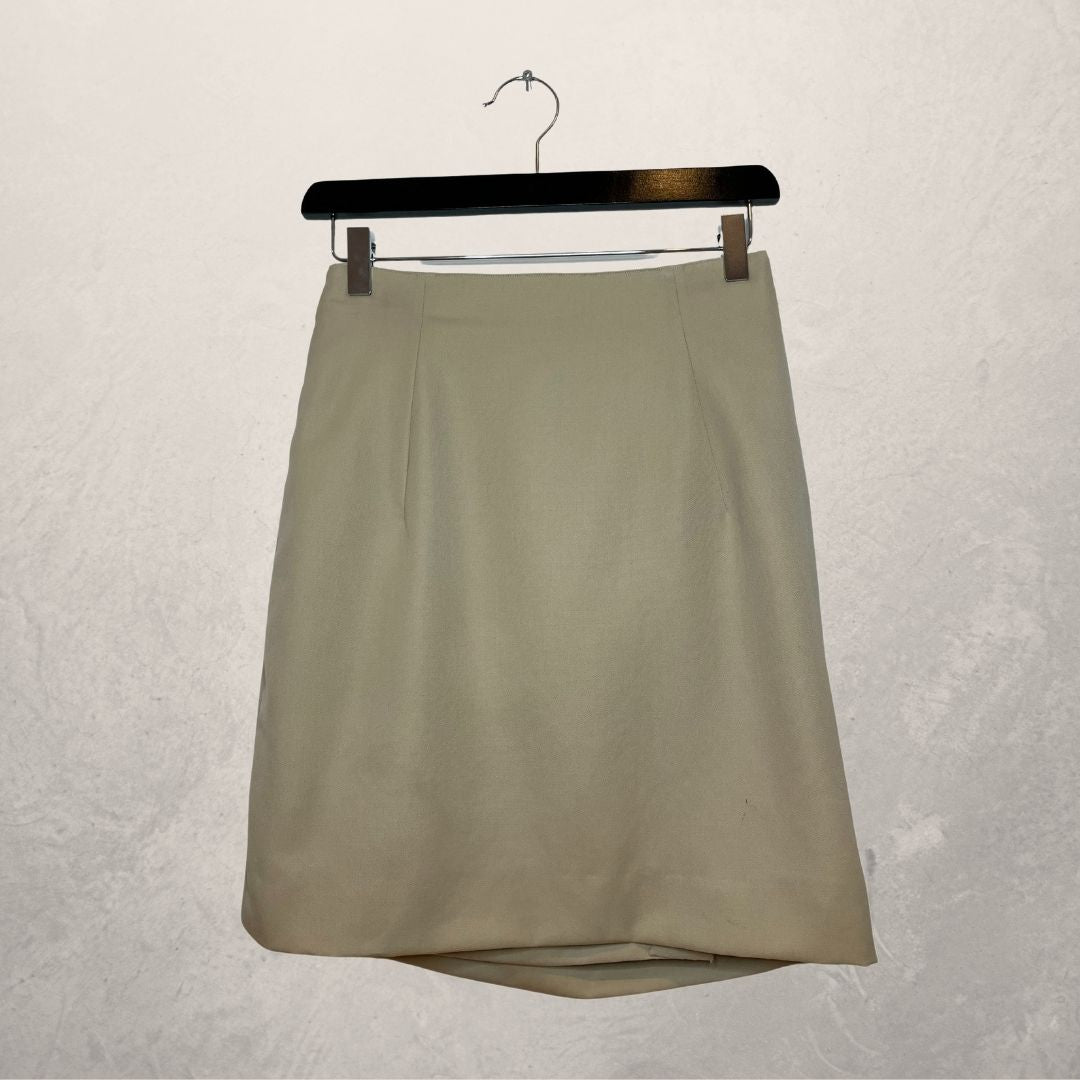 LOEWE beige wool wrap skirt SIZE 38