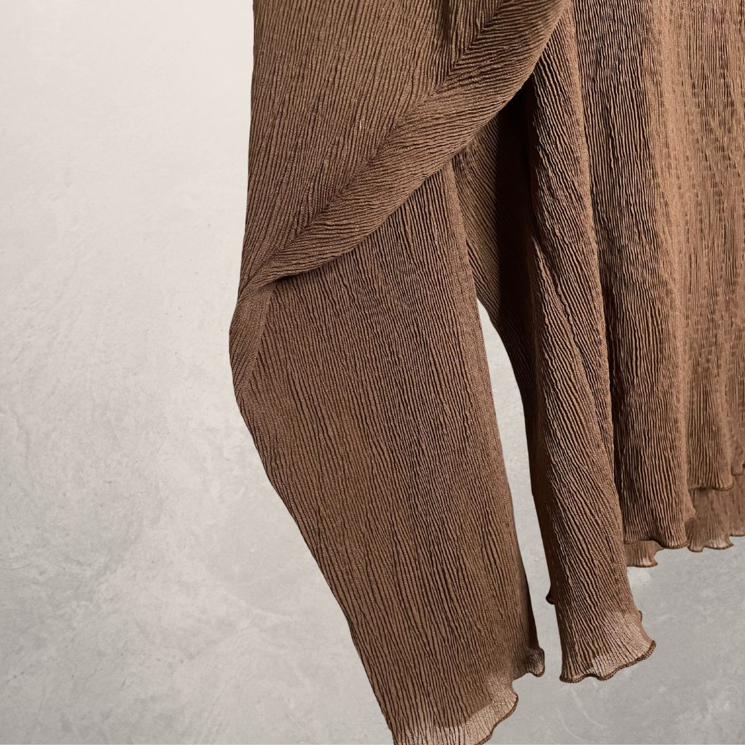 ARKET brown sheer long sleeve top SIZE XL