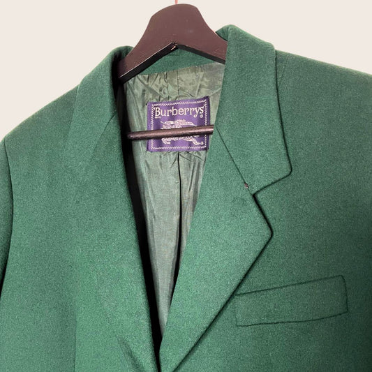 VINTAGE BURBERRYS emerald wool blazer SIZE Medium