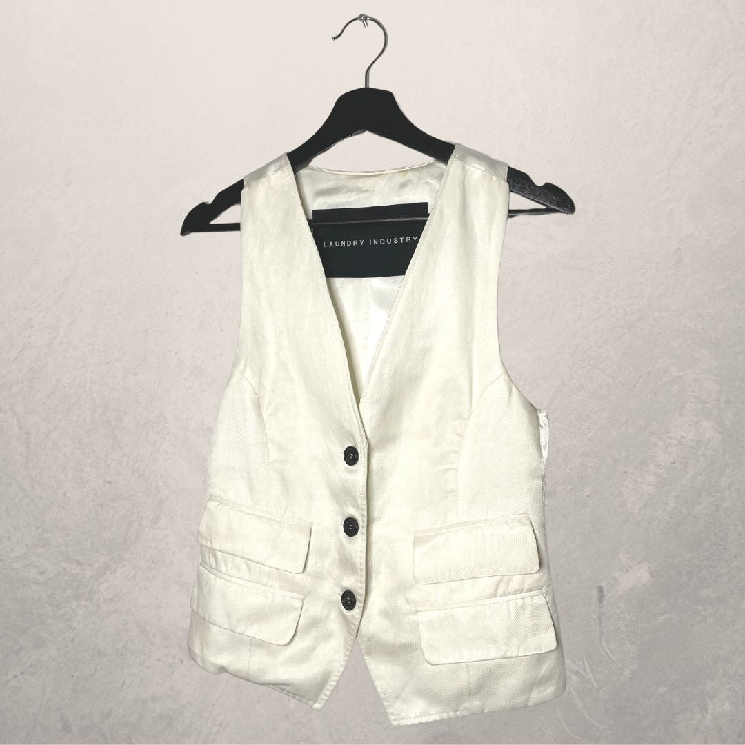 VINTAGE white cropped vest SIZE SMALL