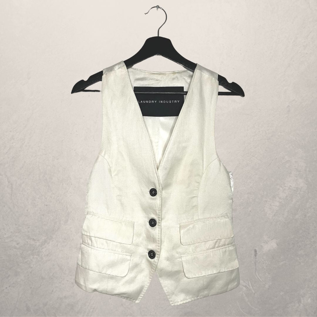 VINTAGE white cropped vest SIZE SMALL