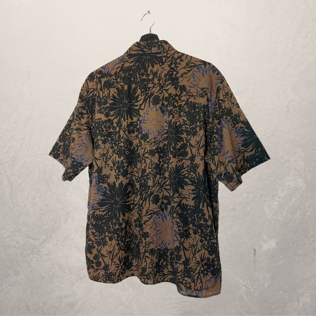 NORSE PROJECT brown print shirt SIZE LARGE