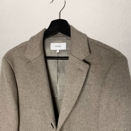 REISS Beige wool pea coat SIZE SMALL
