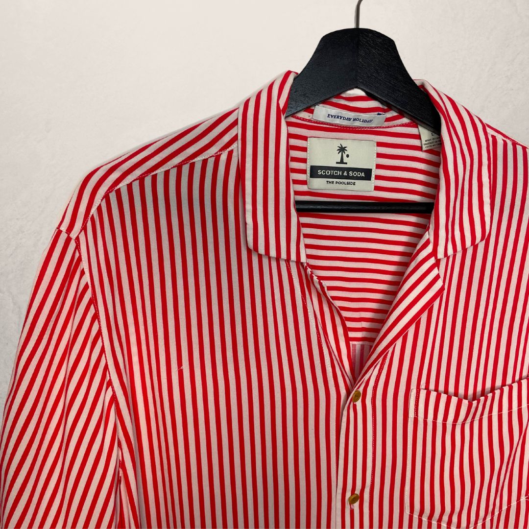 SCOTCH AND SODA red striped vintage shirt SIZE LARGE