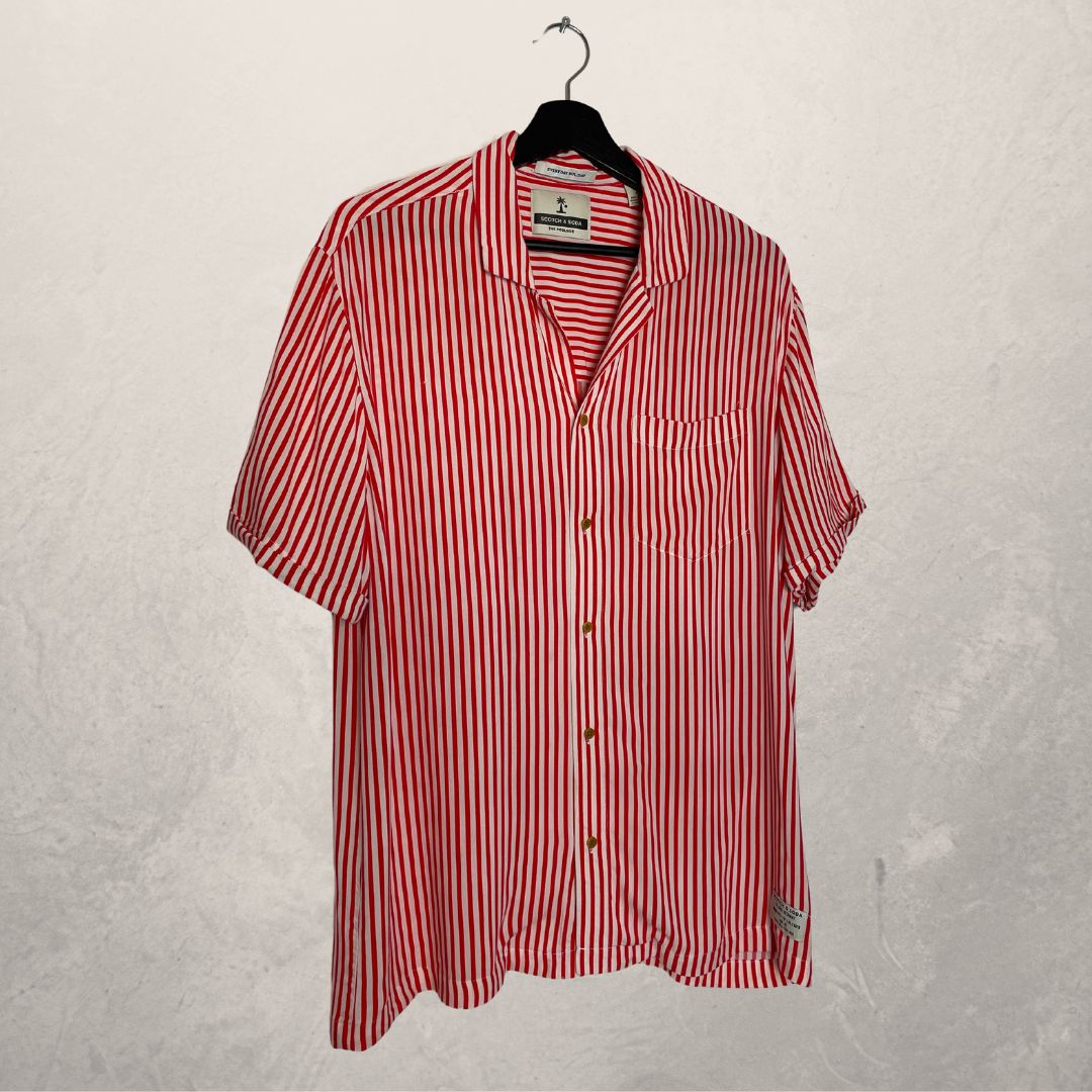 SCOTCH AND SODA red striped vintage shirt SIZE LARGE