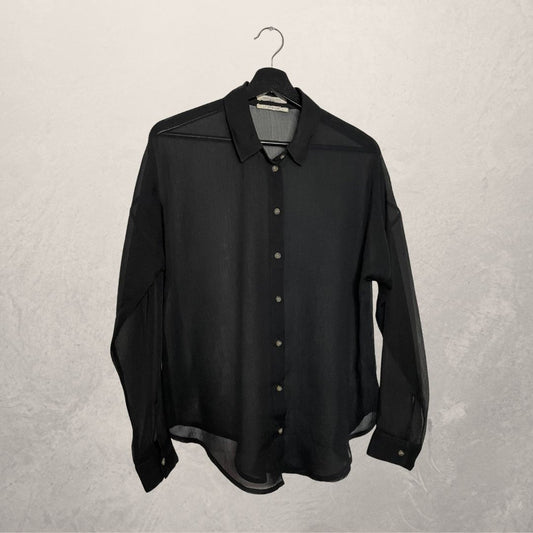 URBAN OUTFITTERS doorschijnende zwarte top MAAT KLEIN