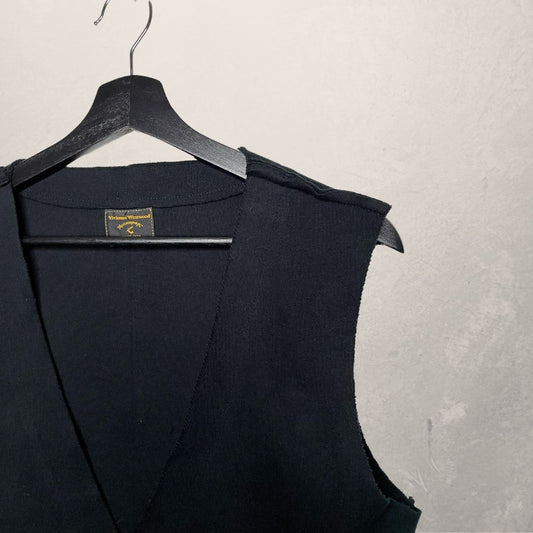 VIVIENNE WESTWOOD black deep v neck top SIZE SMALL