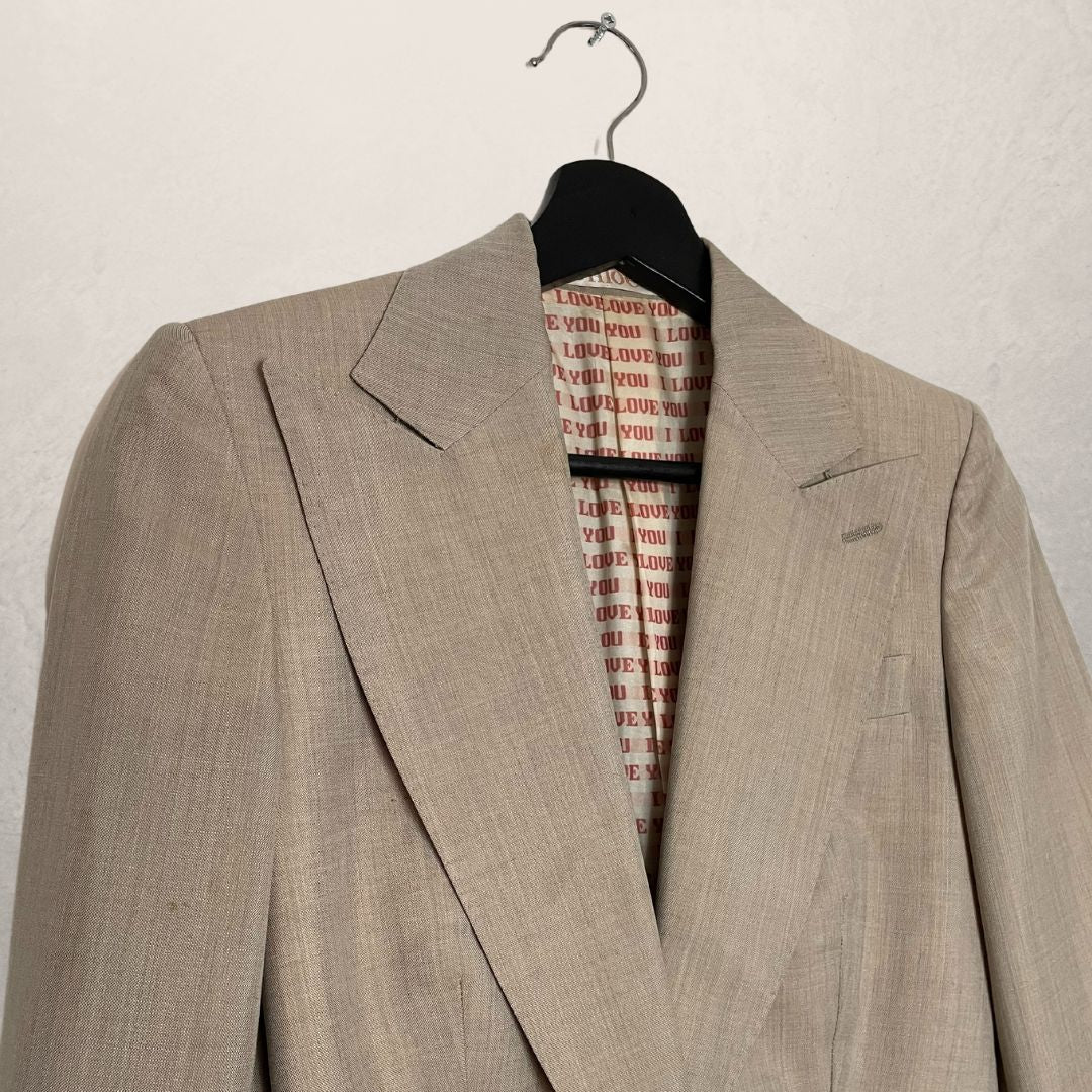 VINTAGE CHLOE beige fitted blazer SIZE Small